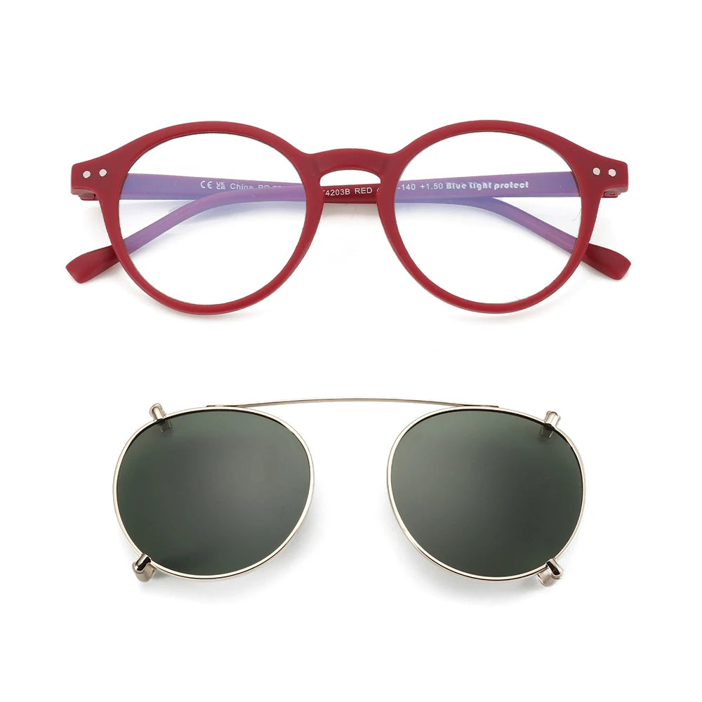Gafas Anti Luz Azul con Clip-On Solar Polarizado – 2 en 1, Unisex