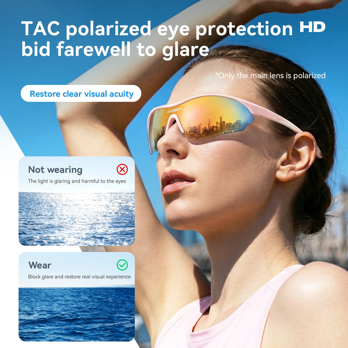 Gafas de Ciclismo Polarizadas TR90 – Antiviento, Ligeras, Unisex