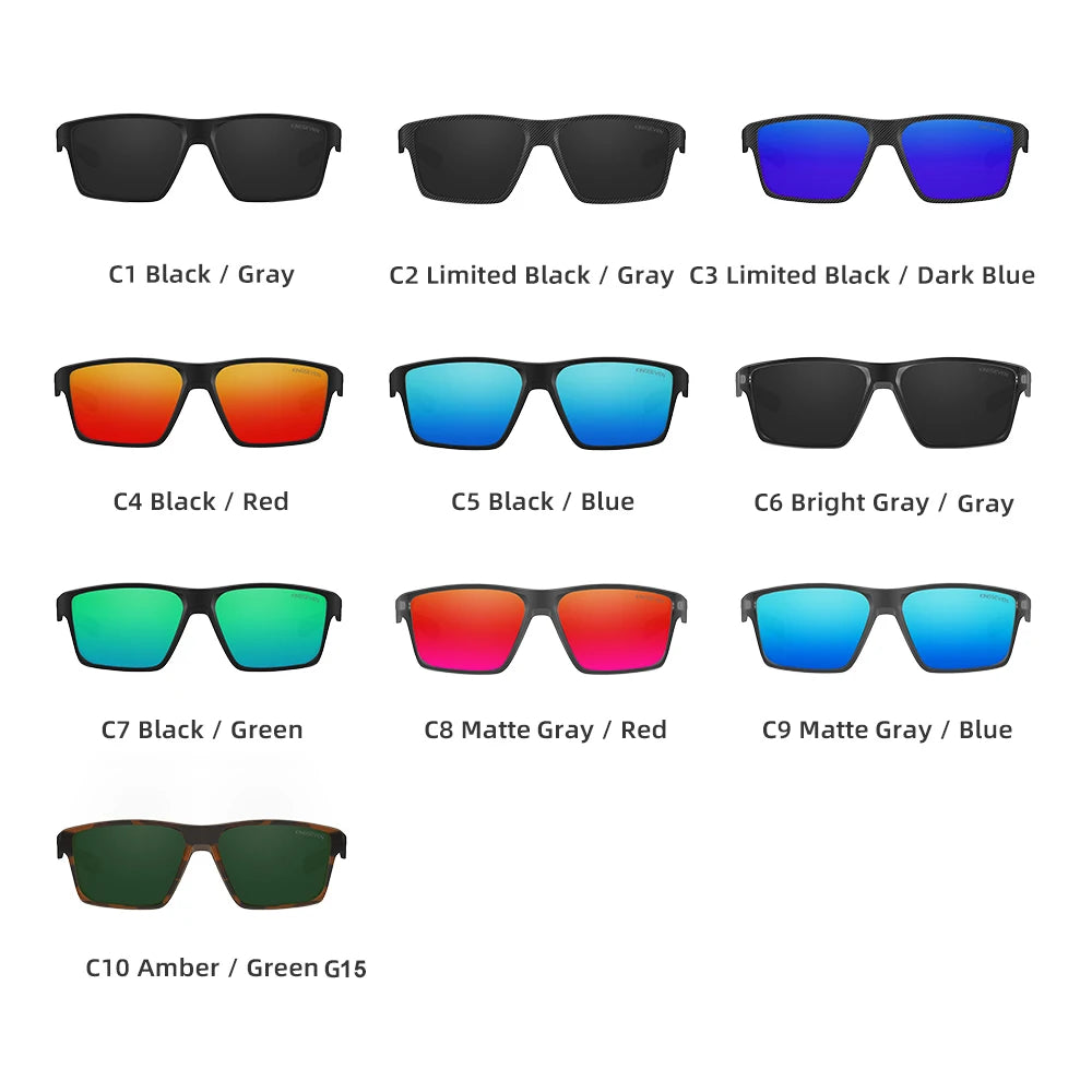 Gafas de Sol Rectangulares TR90 Textura Carbono Polarizadas – Deportivo, Unisex