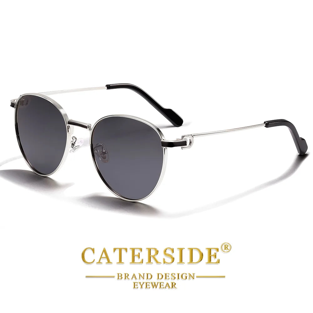Gafas de Sol Redondas Polarizadas – Montura Metal Fina, Unisex