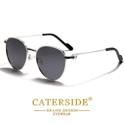 Gafas de Sol Redondas Polarizadas – Montura Metal Fina, Unisex