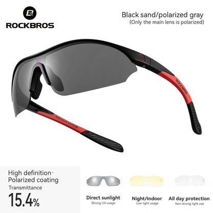 Gafas de Ciclismo Polarizadas TR90 – Antiviento, Ligeras, Unisex