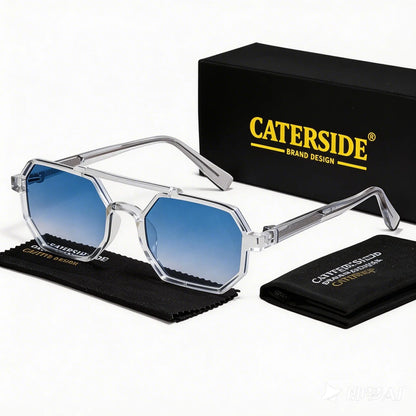 Gafas de Sol Cuadradas Retro – Doble Puente, Lente Degradé, Unisex