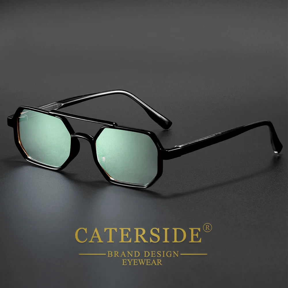 Gafas de Sol Cuadradas Retro – Doble Puente, Lente Degradé, Unisex