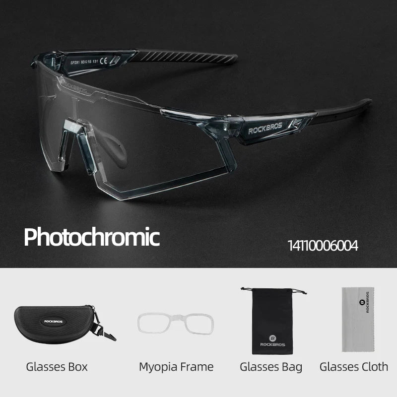 Gafas de Ciclismo Fotocromáticas Polarizadas – Compatible con Miopía, TR90, Unisex