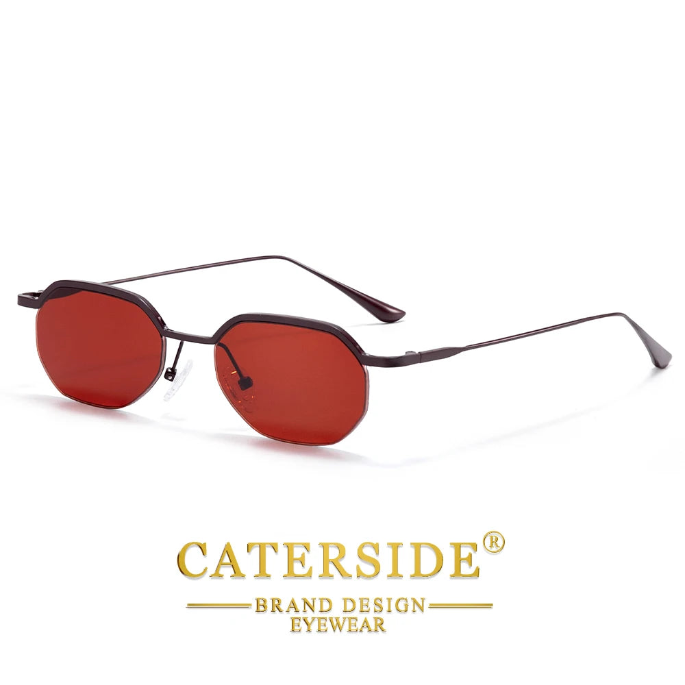 Gafas de Sol Poligonales Retro – Marco de Cobre, Unisex