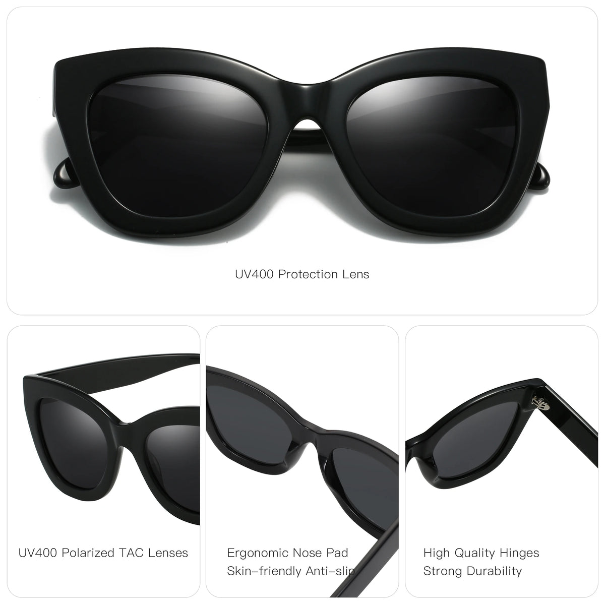 Gafas de Sol Ojo de Gato Chunky Polarizadas – Acetato Artesanal, Mujer