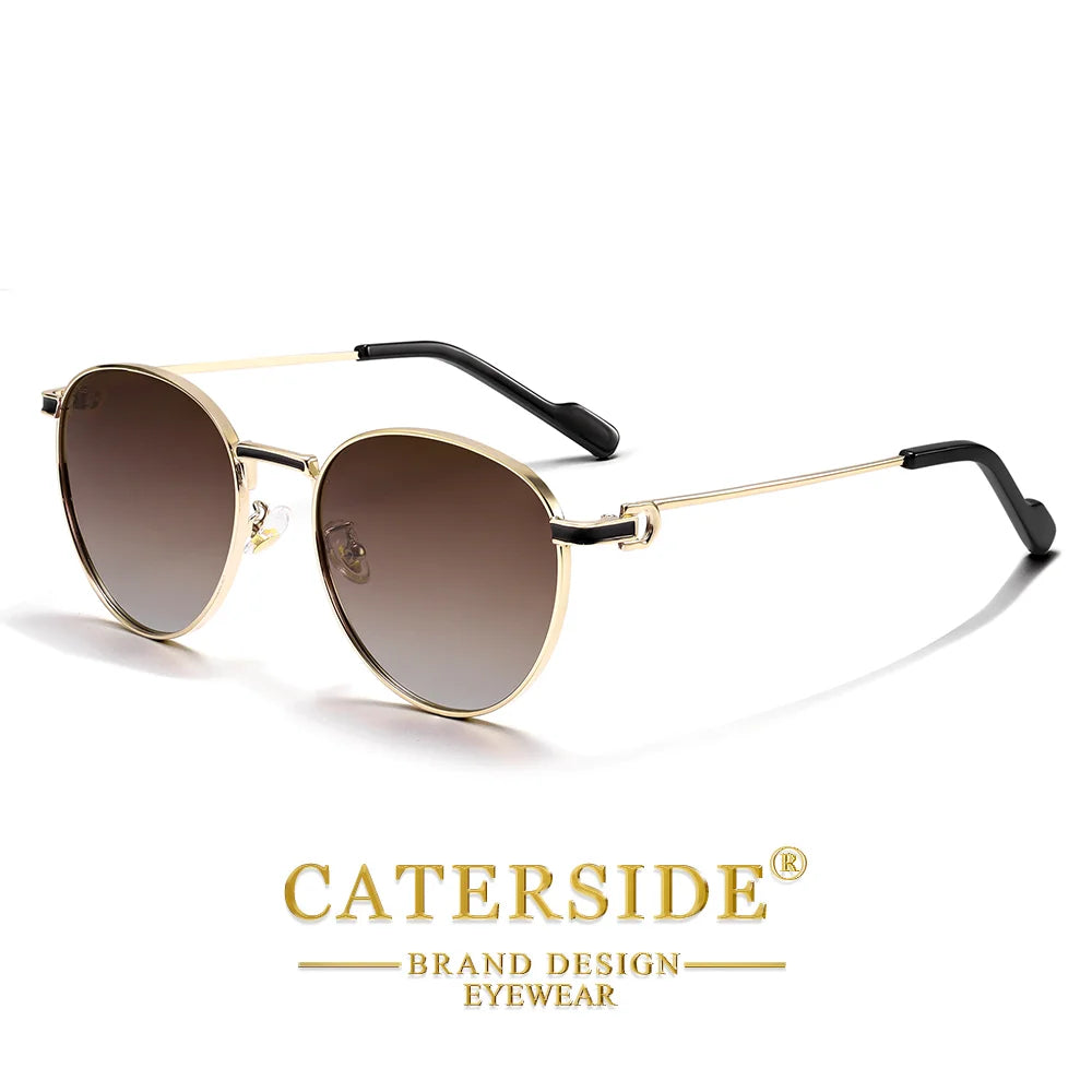Gafas de Sol Redondas Polarizadas – Montura Metal Fina, Unisex