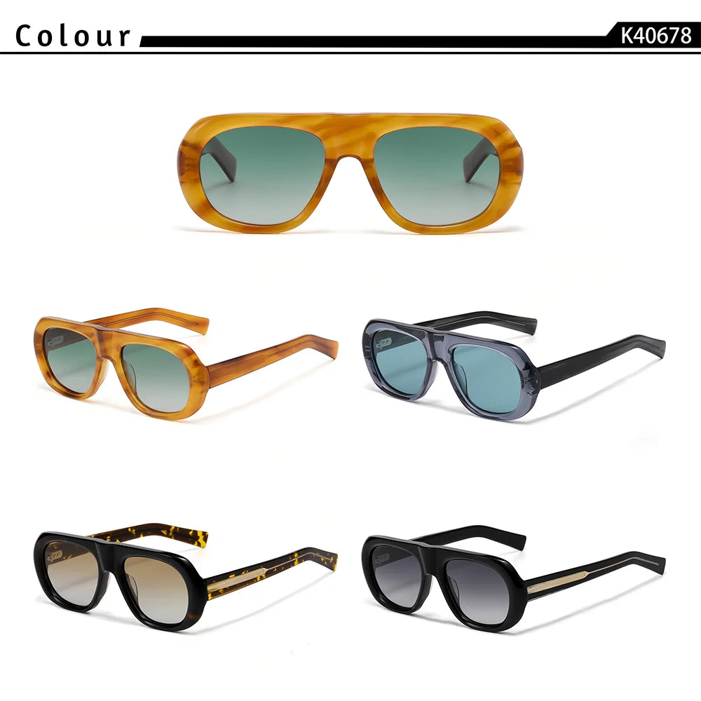Gafas de Sol Redondas Oversize – Acetato Premium Polarizado, Unisex