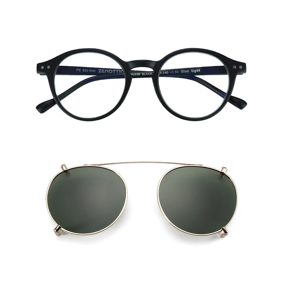Gafas Anti Luz Azul con Clip-On Solar Polarizado – 2 en 1, Unisex