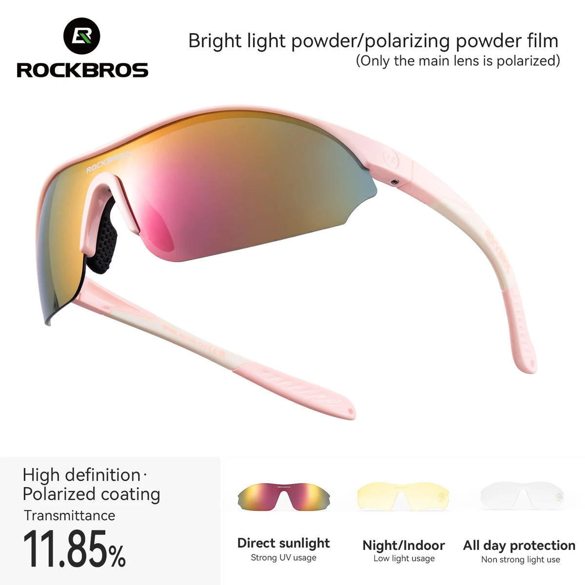 Gafas de Ciclismo Polarizadas TR90 – Antiviento, Ligeras, Unisex