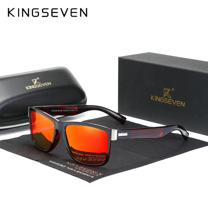 Gafas de Sol Wayfarer Polarizadas – Montura Havana, Lente Espejo Rojo, Unisex