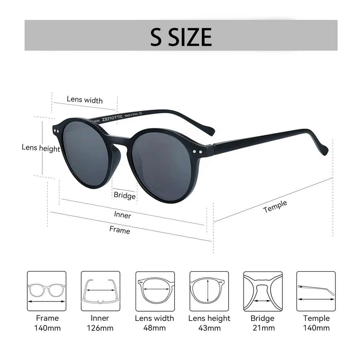 Gafas de Visión Nocturna Redondas – S y XL, Unisex