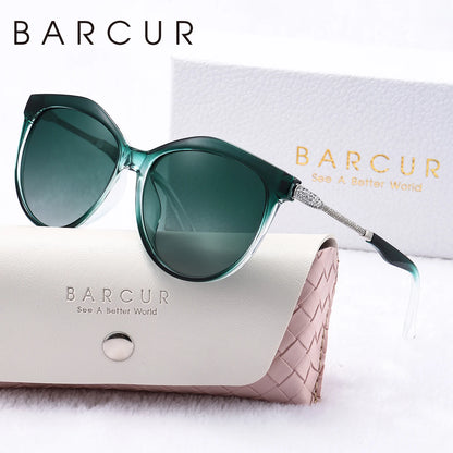 Gafas de Sol Ojo de Gato Oversized Polarizadas – Patillas con Cristales, Caja Regalo, Mujer