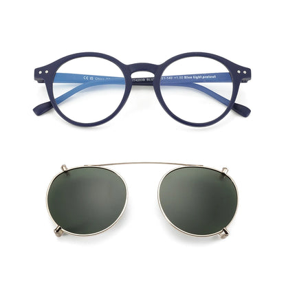 Gafas Anti Luz Azul con Clip-On Solar Polarizado – 2 en 1, Unisex