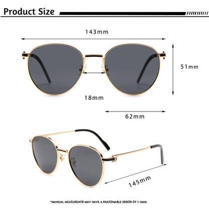 Gafas de Sol Redondas Polarizadas – Montura Metal Fina, Unisex