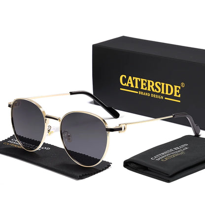 Gafas de Sol Redondas Polarizadas – Montura Metal Fina, Unisex