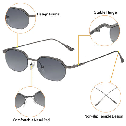 Gafas de Sol Poligonales Retro – Marco de Cobre, Unisex