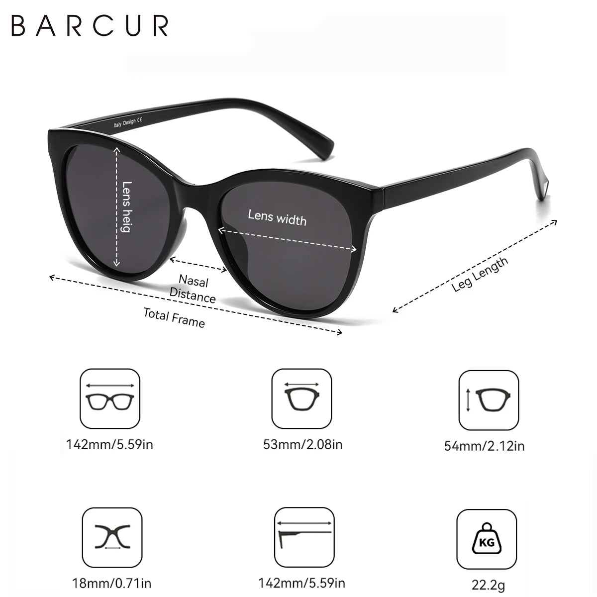 Gafas de Sol Ojo de Gato Polarizadas – Ultraligeras 22g, con Estuche, Mujer