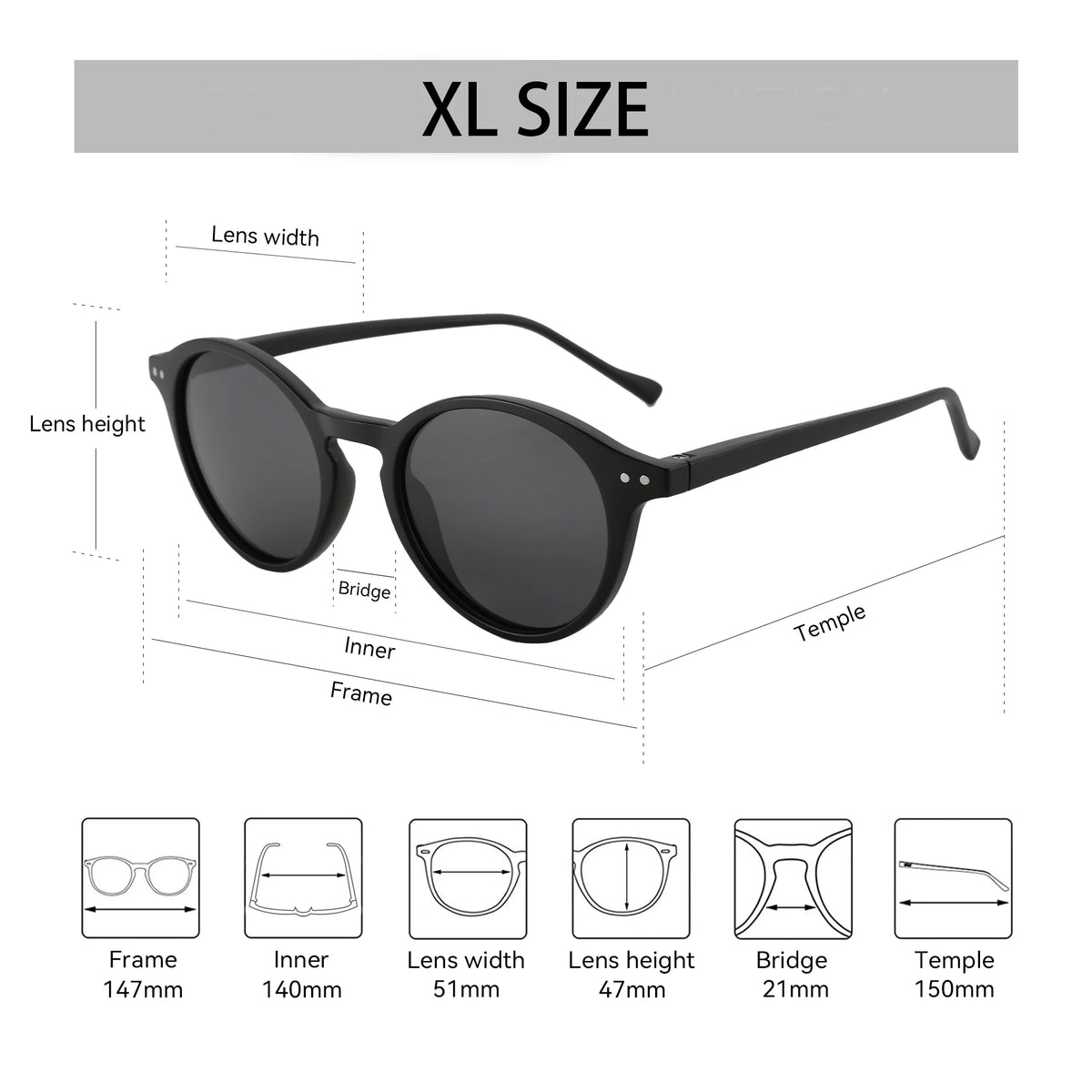 Gafas de Visión Nocturna Redondas – S y XL, Unisex