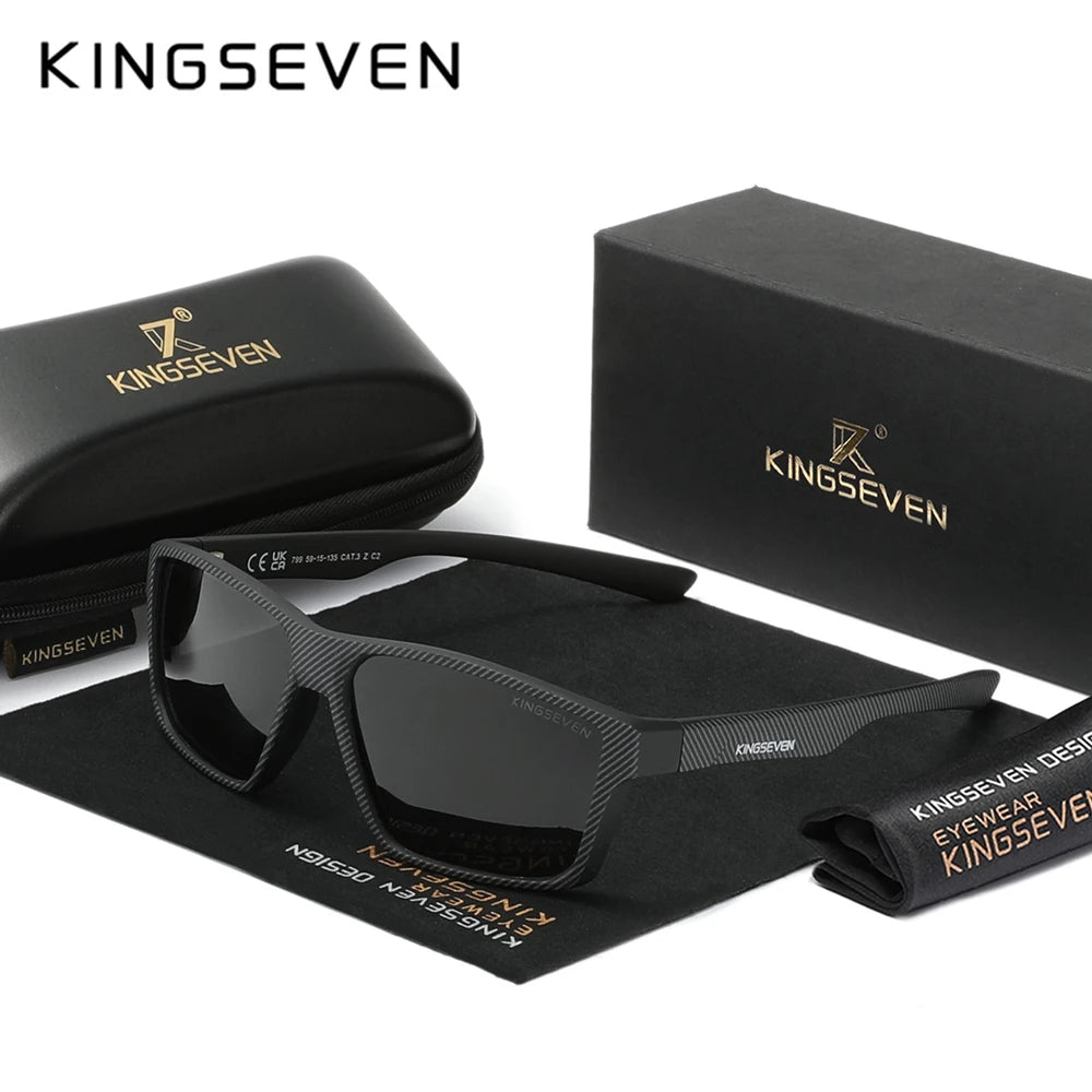 Gafas de Sol Rectangulares TR90 Textura Carbono Polarizadas – Deportivo, Unisex