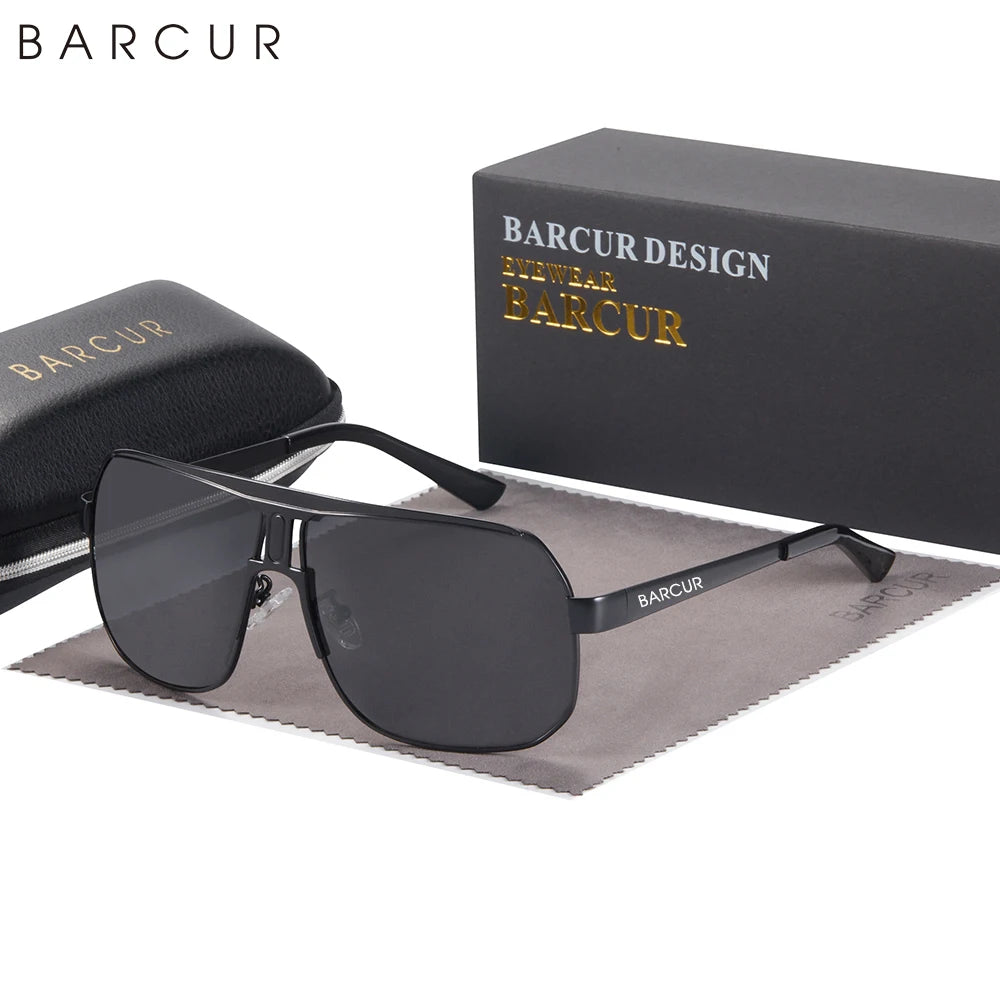 Gafas de Sol Oversized Cuadradas Polarizadas Degradé – Acero, Hombre