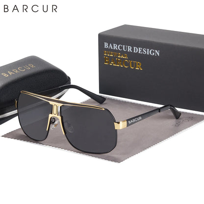 Gafas de Sol Oversized Cuadradas Polarizadas Degradé – Acero, Hombre