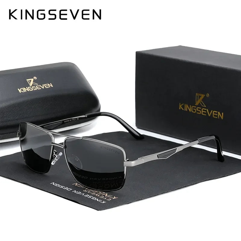 Gafas de Sol Cuadradas Polarizadas HD – Aluminio Clásico, Hombre