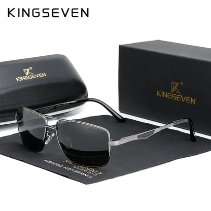 Gafas de Sol Cuadradas Polarizadas HD – Aluminio Clásico, Hombre