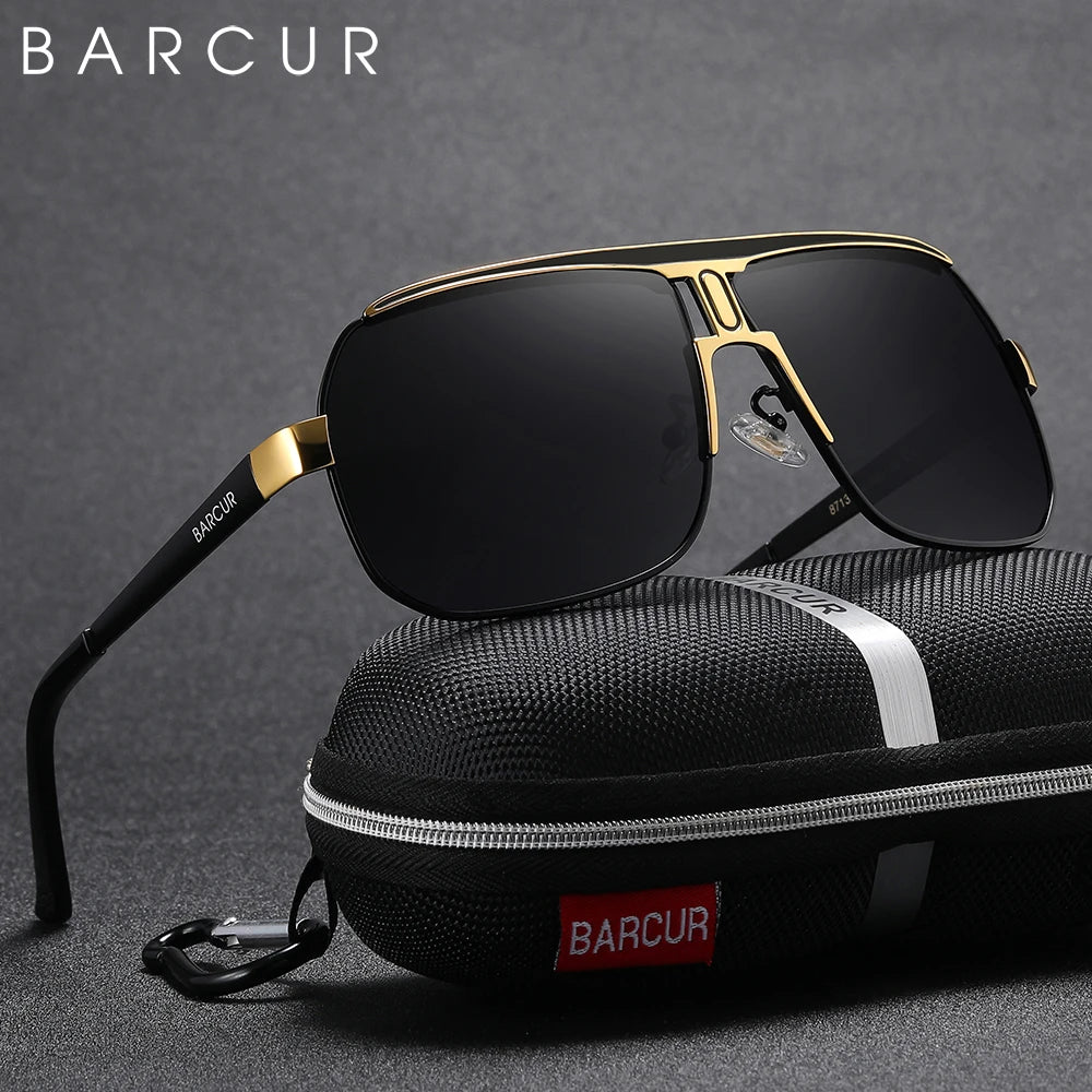 Gafas de Sol Oversized Cuadradas Polarizadas Degradé – Acero, Hombre