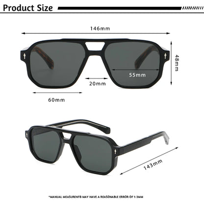 Gafas de Sol Retro Punk – Doble Puente Flat Top, Unisex