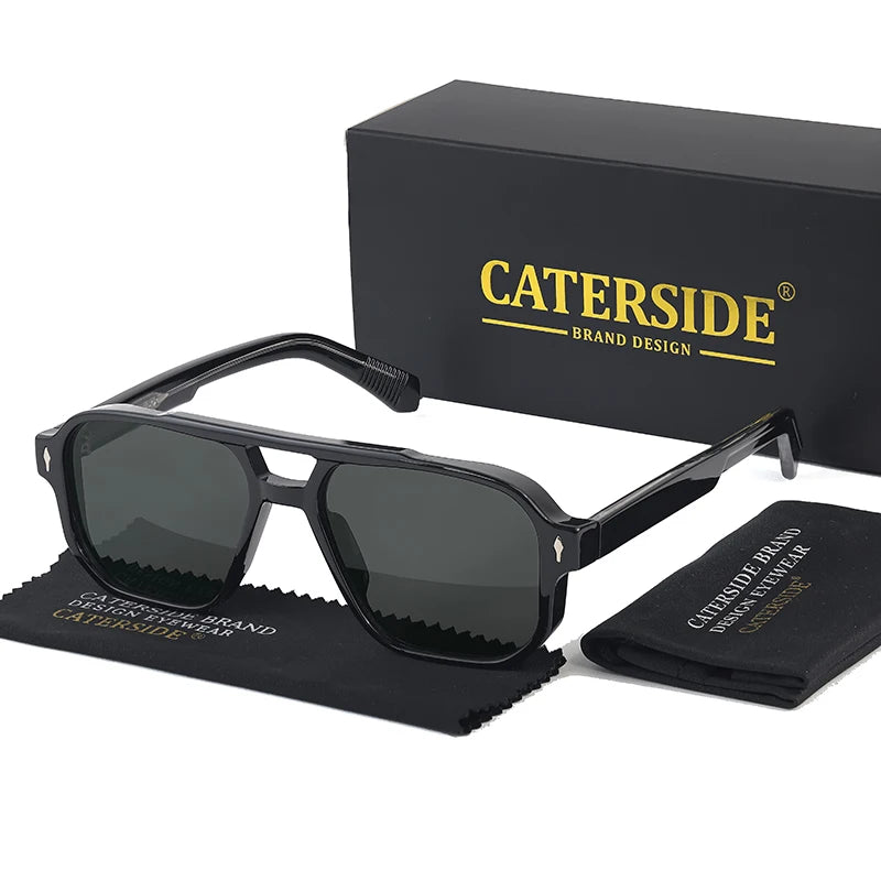 Gafas de Sol Retro Punk – Doble Puente Flat Top, Unisex