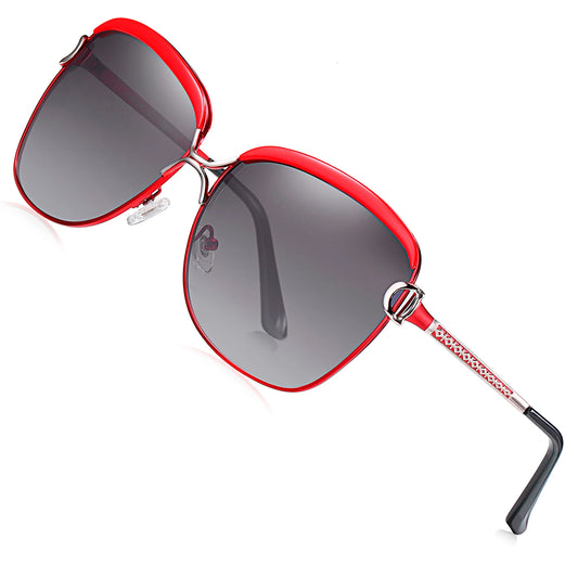 Gafas de Sol Oversized Polarizadas Degradé – Montura Metálica Fina, Mujer
