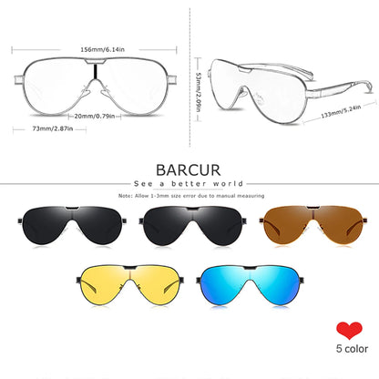 Gafas de Sol Shield Polarizadas – Lente Panorámica, 5 Colores, Hombre